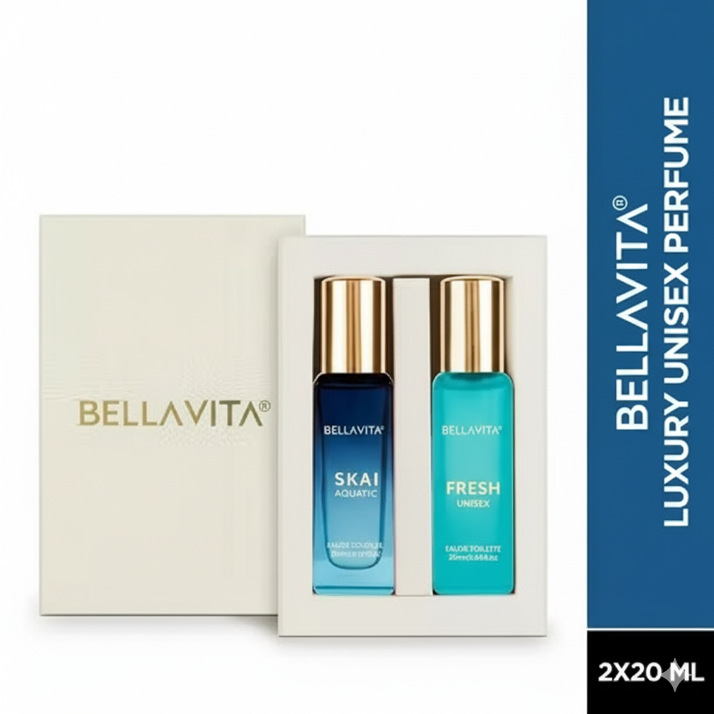 Bella Vita Luxury FRESH+SKAI Perfume Combo – Unisex, 2 x 20ML (40ML Total) for Men & Women