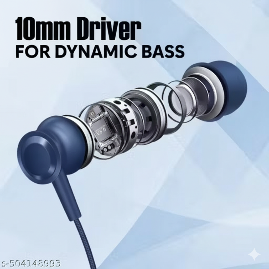 TP Troops Wireless Neckband Earphones – Bluetooth, 10mm Drivers, 50H Playtime, Type-C Fast Charging, Voice Assistant (Blue)