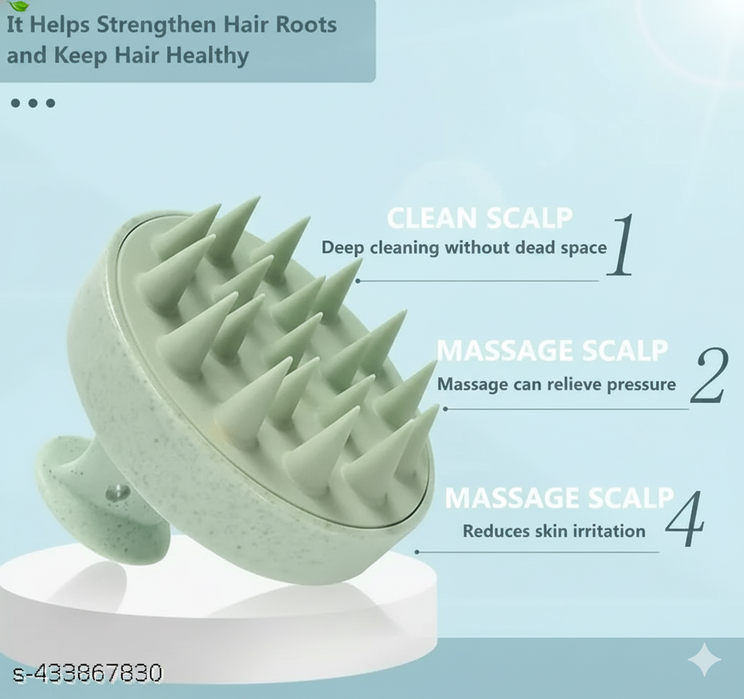 Scalp Massager Shampoo Brush – Marble Green | Hair Scalp Scrubber for Hair Growth, Dandruff Control & Relaxing Head Massage